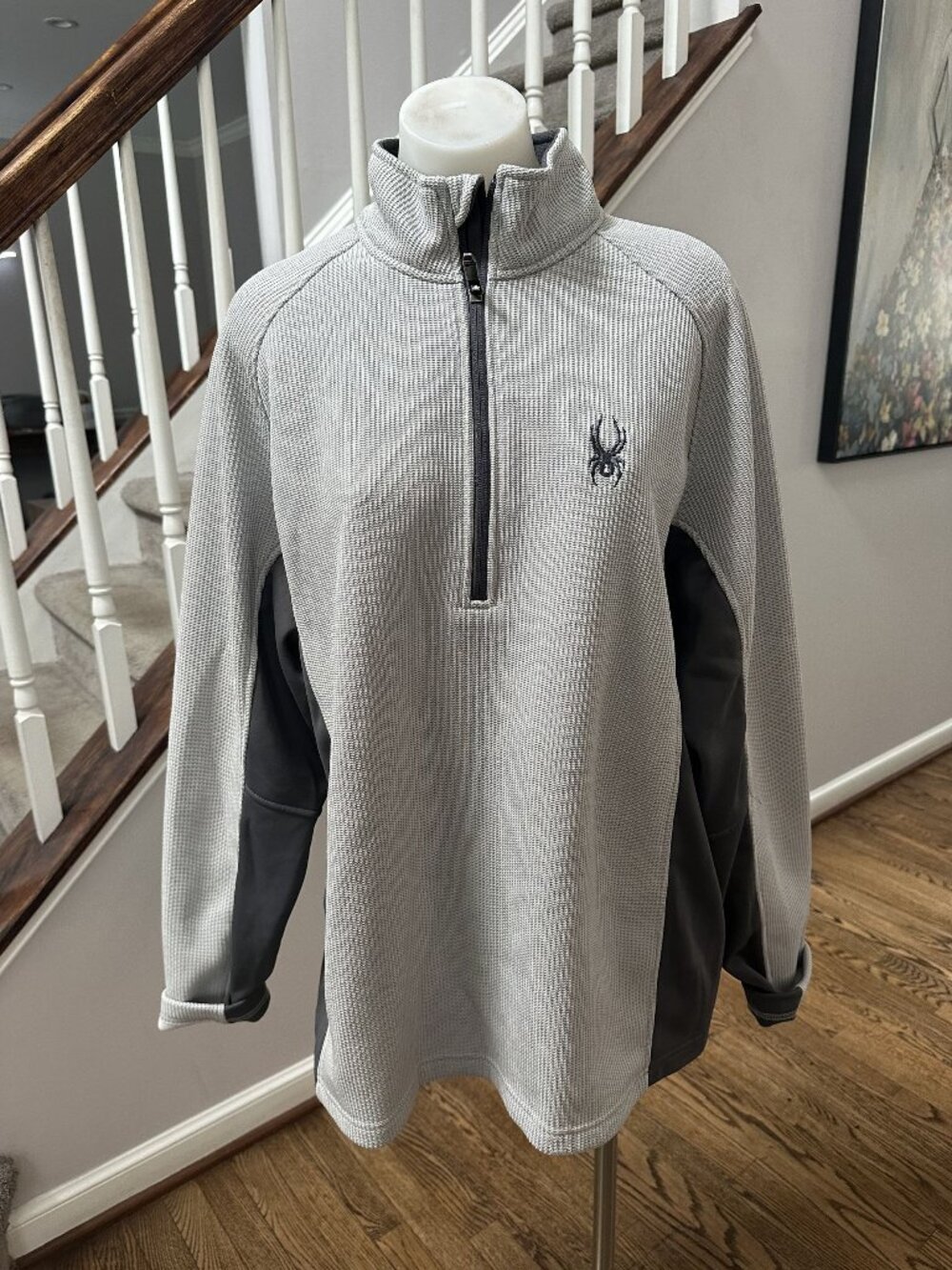 Spyder Gray 1/4 Zip Pullover Size XL